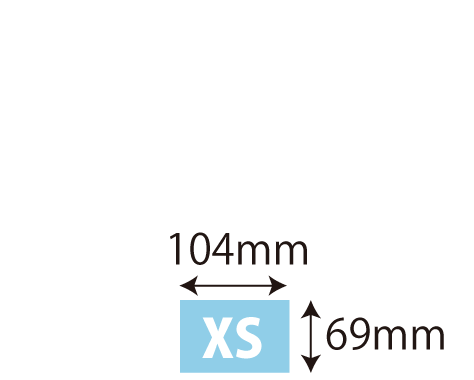 XSサイズ 104×69mm以内